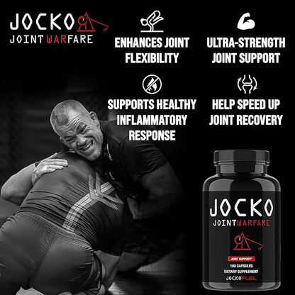 Jocko Fuel Joint Support Supplement - Glucosamine MSM for Joint Pain, Mobility, & Flexibility w/Turmeric & Boswellia (180 Capsules)