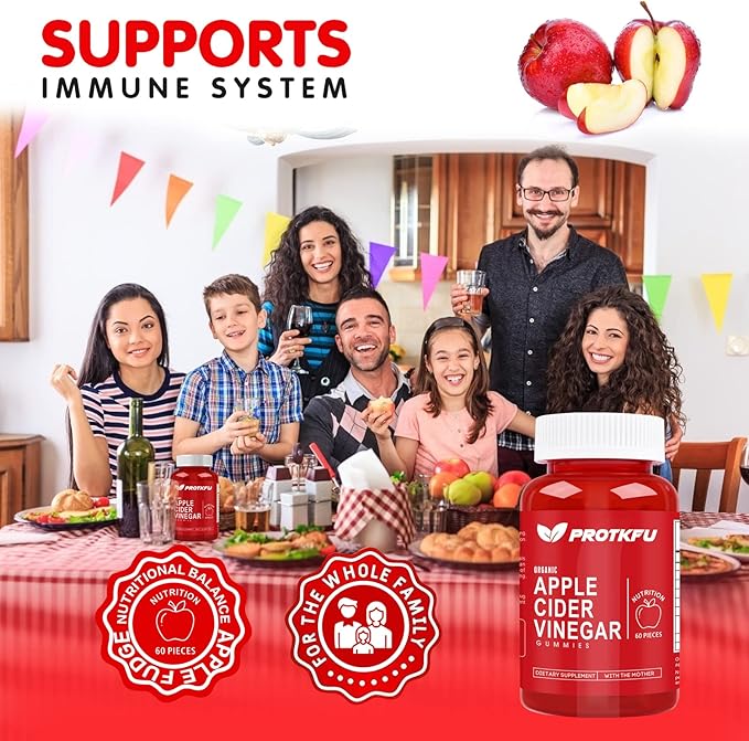 Apple Cider Vinegar Gummies, 120 Count Max Strength 1000mg ACV Gummies with Vitamin B12 & B6 Gummies, for Metabolism, Digestion, Detox, Gut & Immune Health, Vegan & Non-GMO, Gelatin-Free