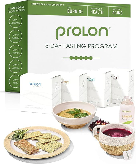 ProLon 5 Day Fasting Kit | Fasting Program for Women & Men | Developed to Not Break Your Fast | Low Calorie Pre Made Meals & Snacks | Plant Based Ingredients for Diet Support | Version 1 Kit