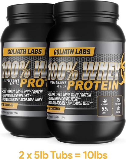 GL 100% Whey Protein, Cold Filtered Whey Protein - Rapid Amino Acid Delivery - Natural Coco for a Rich Chocolate Flavor - Tub Weighs 5 Pounds, Contains 68 Servings