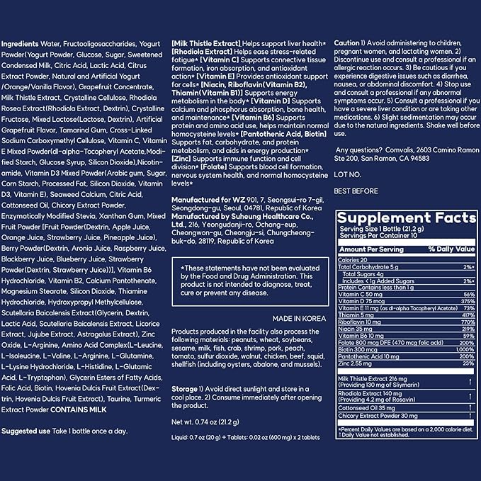 Optima Vital - Milk Thistle (Silymarin 130mg) for Liver Health, Liver Supplement, Stress Relief & Immune Support, with Vitamins B, C, D, E & Rhodiola, 10-Day Supply