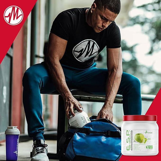 Metabolic Nutrition - ESP - Stimulating Pre Workout, Pre Intra Workout Supplement, Energy & Endurance Stimulating, Natural, Safe & Mental Focus, Watermelon 300 Grams (90 Servings)