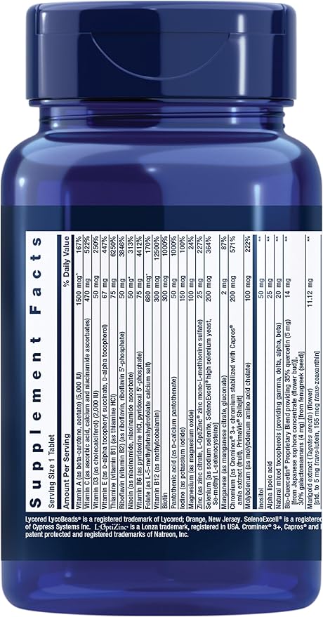 Life Extension One-Per-Day Multivitamin – Packed with Over 25 Vitamins, Minerals & Plant Extracts, Quercetin, 5-MTHF Folate & More – 1-Daily, Non-GMO, Gluten-Free – 60 Tablets