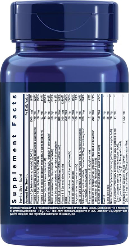 Life Extension One-Per-Day Multivitamin – Packed with Over 25 Vitamins, Minerals & Plant Extracts, Quercetin, 5-MTHF Folate & More – 1-Daily, Non-GMO, Gluten-Free – 60 Tablets