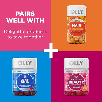 OLLY Collagen Gummy Rings, Supports Skin Elasticity and Firmness, 2.5g Collagen, Clinically-Tested, Peach, 15 Day Supply - 30 Count