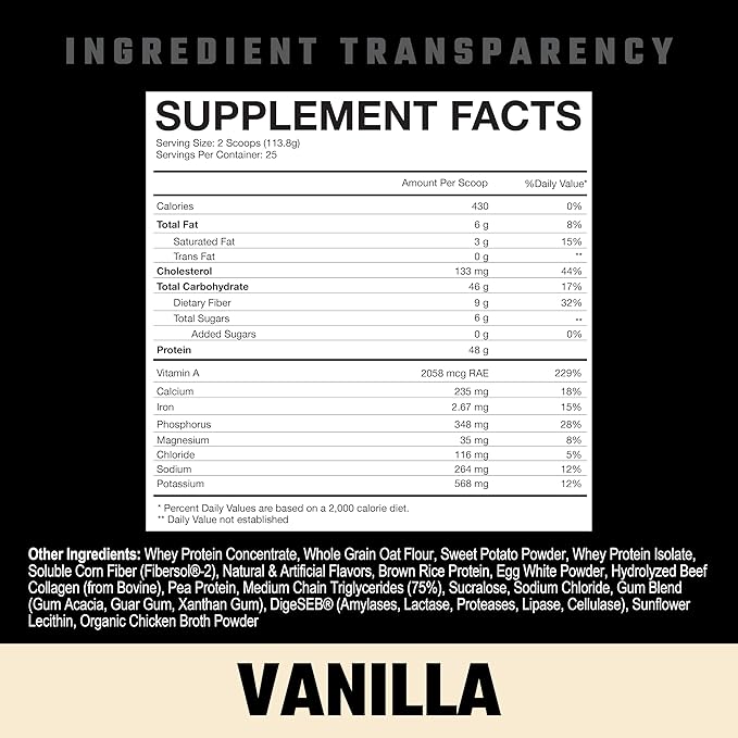 Axe & Sledge Supplements Home Made Whole-Foods-Based Meal Replacement Powder, 25 Servings (Pack of 1) (Vanilla)