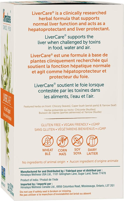 Himalaya LiverCare Herbal Supplement, Liver Cleanse, Liver Support, Eliminates Waste, Cleansing, Vegan, Non-GMO, Herbal Blend, 375 mg, 180 Capsules, 90 Day Supply