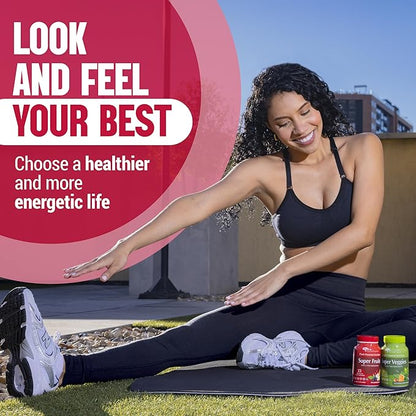 Júce Original Formula - Organic Super Fruit & Veggies Supplement - Gluten/Gelatin Free, Soy Free & Vegan- Reds & Greens Superfood Capsules- 23 Fruits & 16 Vegetables (180 Count)