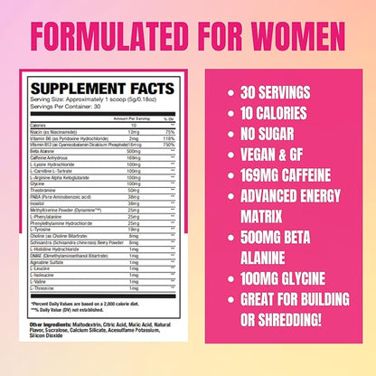 Uplift Pre-Workout for Women (30 Servings) -Hawaiian Sunset -Provides Clean/Sustained Energy, Supports Athletic Performance, Fast Twitch Muscle Fiber Activation Endurance (Caffeine, Vegan, GF, 15 Cal)