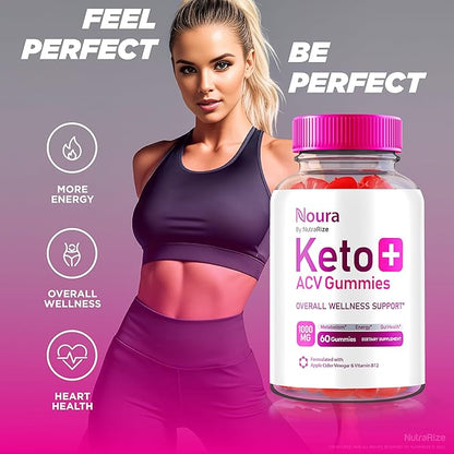 Noura Keto ACV Gummies, Official Noura Keto Supplement, Keto + ACV Gummy, All Natural Keto Plus ACV, Apple Cider Vinegar Keto Reviews (60 Gummies)