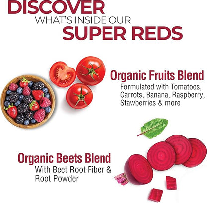 COUNTRY FARMS Super Reds, Energizing Polyphenol Superfood, 48 Super Fruits and Berries, Powerful Antioxidants and Polyphenols, Supports Energy, 20 Servings, Mixed Berry Flavor