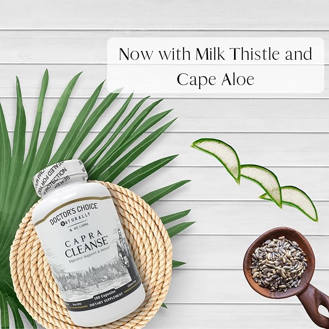 MT. CAPRA SINCE 1928 CapraCleanse | Effective Cleansing of GI Tract with All Natural & Non-GMO Ingredients | 180 Capsules
