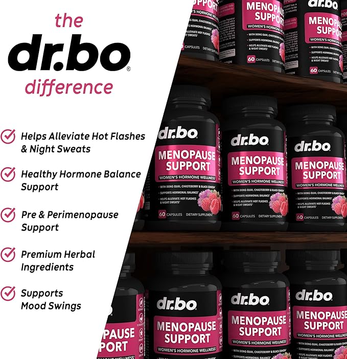 Menopause Supplements for Women Support Pills - Natural Menopause Relief for Hot Flashes, Night Sweats & Mood Swings with Dong Quai, Chasteberry & Black Cohosh - Hormone Balance for Women Supplement