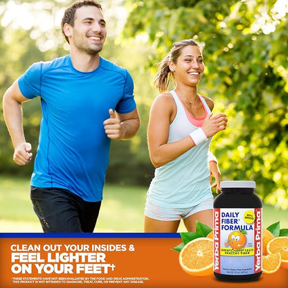 Yerba Prima Orange Daily Fiber Formula 1pound - Non-GMO, Gluten Free, Made in The USA, Delicious Natural Orange Flavor