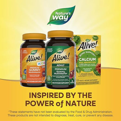 Nature's Way Alive! Adult Premium Multivitamin Gummy, Full B-Vitamin Complex, Supports Energy Metabolism & Heart Health*, 90 Gummies (Packaging May Vary)