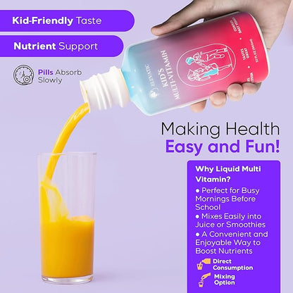 Kids multivitamin | 32 Fl.oz (960ml) | Children’s Favourite Liquid multivitamin Formula | Ensuring Daily Essential Nutrition for Kids | Free from Allergens, Artificial Colors & Flavors