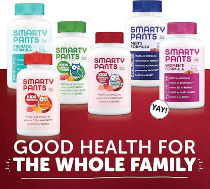 SmartyPants Kids Multivitamin Gummies: Omega 3 Fish Oil (EPA/DHA), Vitamin D3, C, Vitamin B12, B6, Vitamin A, K & Zinc for Immune Support, Grape, Cherry & Berry Flavors, 120 Count (30 Day Supply)