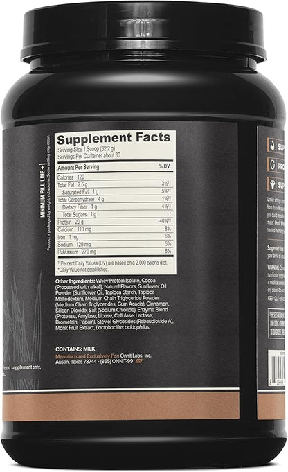 ONNIT Grass Fed Whey Isolate Protein - Mexican Chocolate (30 Servings)
