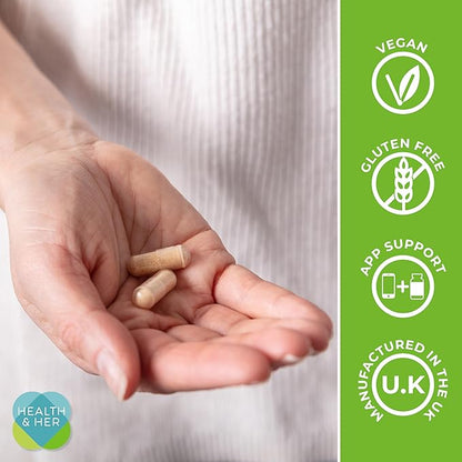 Health & Her Menopause Supplements For Women, Multi-Nutrient, Menopause Support For Women, Menopause Vitamins For Women, Energy, Bones, Muscles, Skin, Hair, Vegan, Gluten-Free, Non GMO (60ct - 1month)