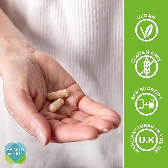 Health & Her Menopause Supplements For Women, Multi-Nutrient, Menopause Support For Women, Menopause Vitamins For Women, Energy, Bones, Muscles, Skin, Hair, Vegan, Gluten-Free, Non GMO (60ct - 1month)