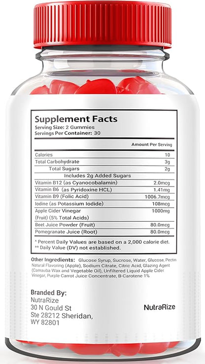 (2 Pack) Vital Surge Gummies, VitalSurge Gummies All Natural, Vital Surge Gomitas, Apple Cider Vinegar Supplement, Official Vital Surge Gummies Reviews (120 Gummies)