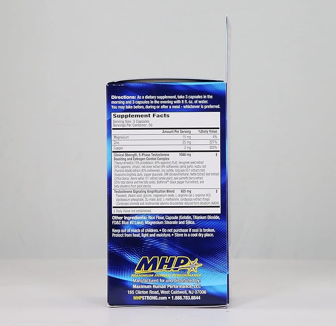 MHP T-Bomb 3xtreme Clinically Tested, Testosterone Booster for Men, Increase Libido, 168 Count