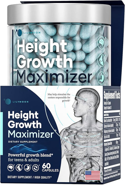 Height Growth Maximizer - Made in USA - Premium Height Growth Supplement for Kids & Teens to Grow Taller Naturally - Height Growth Pills with Ultimate Bone Support Complex