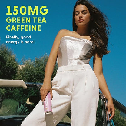 GORGIE Sugar Free Natural Energy Drinks, Sparkling Electric Berry (12 Pack) - Healthy Energy Drinks - Natural Coffee Replacement with Green Tea Caffeine and Biotin - 150mg Caffeine, Vegan, Low Calorie