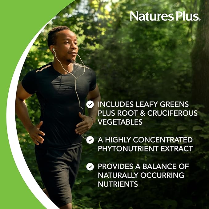 Natures Plus Mixed Vegetables - 1300 mg, 180 Vegetarian Tablets - Powerful Whole Foods Phytonutrient Supplement, Promotes Overall Health - Gluten-Free - 60 Servings