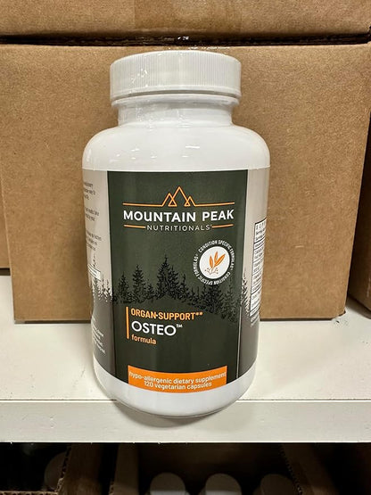 Mountain Peak Nutritionals Osteo Supplement - Organ & Strong Bone Support, Promotes Bone Health - With Vitamins D3, K2, Calcium, and Magnesium - Bone Building & Strengthening (120 Vegetarian Capsules)