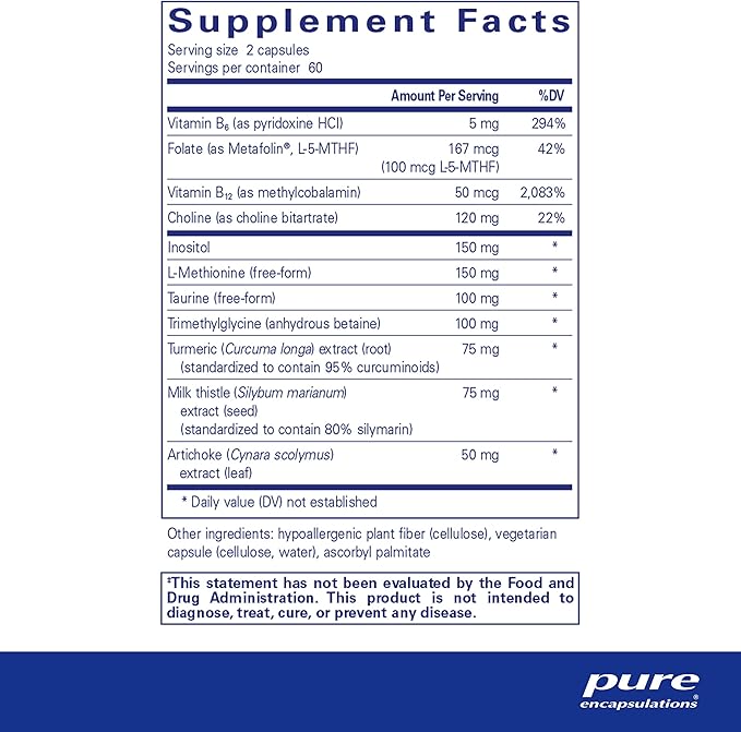 Pure Encapsulations Lipotropic Detox | Hypoallergenic Supplement Supports Liver Function and Detoxification | 120 Capsules