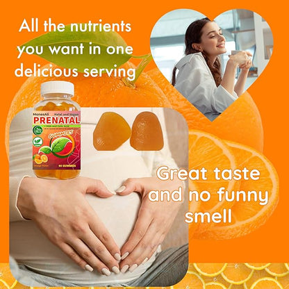 Supplemens, Halal Prenatal Vitamins for Women, Womens Multivitamin Gummy, Prenatal Gummies, Vitamins with Iron DHA Folate and folic Acid, Vegan Prenatal Vitamins, Pregnancy Must Haves