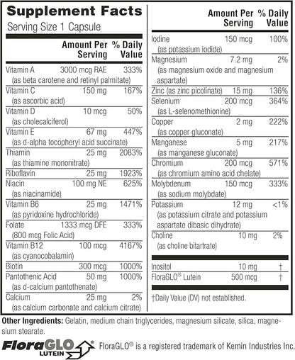 Twinlab Daily One Caps Without Iron - Nutritional Supplement with Zinc, B Vitamins, Magnesium, and More - 180 Capsules
