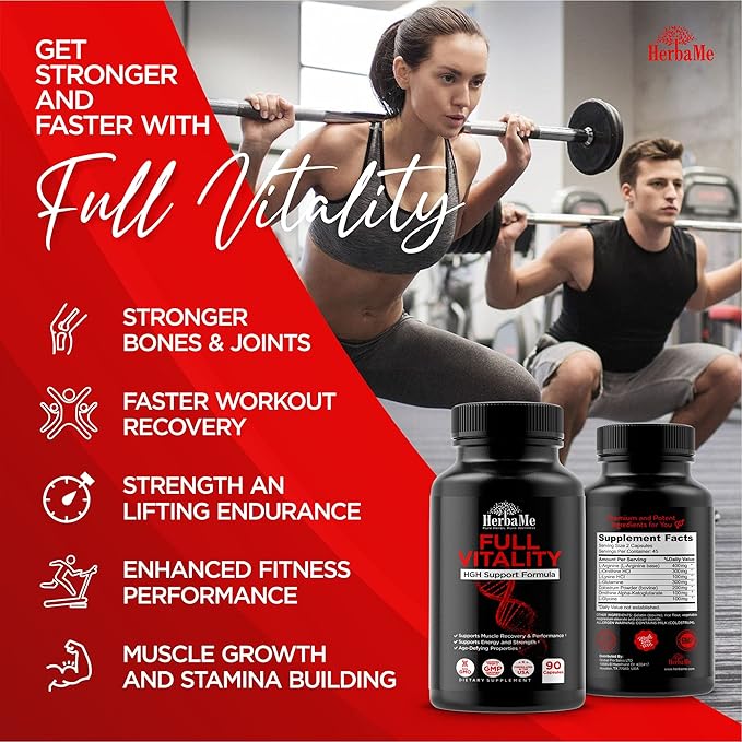 HGH Supplements for Men and Women, 90 Capsules - Naturally Supports Human Growth Hormone, Muscle Building, Muscle Growth Formula, Post Workout Recovery Amino Acid Blend with Colostrum Pills