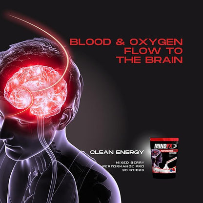 MINDFX Performance Pro Blend - Mixed Berry | Nootropic Endurance Drink | Boost Focus, Concentration, and Brain Health | 20 Sticks | Natural Ingredients (Mixed Berry Pro, 1)