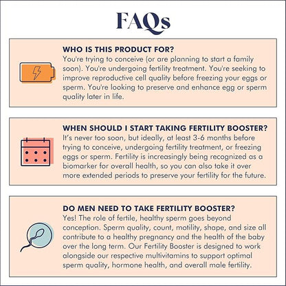 Fertility Booster for Men & Women | Conception Support for Healthy Egg Quality, Sperm Motility and Strength | Dietitian-Formulated | Ashwagandha, CoQ10 & NAC, 3rd Party Tested, 60 Servings