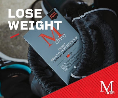 Mdrive Boost and Burn Test Booster and Fat Burner with Zinc, KSM-66 Ashwagandha, Advantra Z, 75 Count.