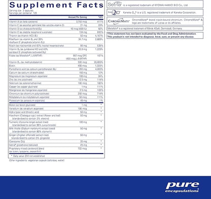 Pure Encapsulations UltraNutrient - Minerals & Multivitamins - Supports Liver & Heart Health* - Supplement for Antioxidants - with Vitamin C, CoQ10 & More - Gluten Free - 360 Capsules