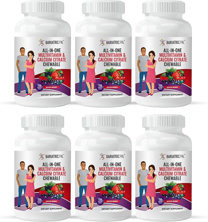 BariatricPal "All-in-ONE Chewable Multivitamin with Calcium Citrate & Iron - Mixed Berry (180-Day Supply)