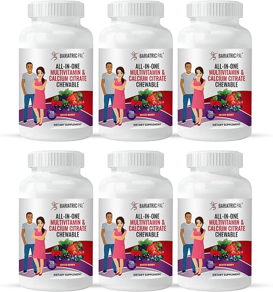 BariatricPal "All-in-ONE Chewable Multivitamin with Calcium Citrate & Iron - Mixed Berry (180-Day Supply)
