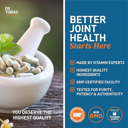 Dr. Tobias Joint Support Supplement with Glucosamine Chondroitin MSM, Supports Joint Health, Function & Flexibility, Extra Strength Joint Supplements for Men & Women, 240 Capsules