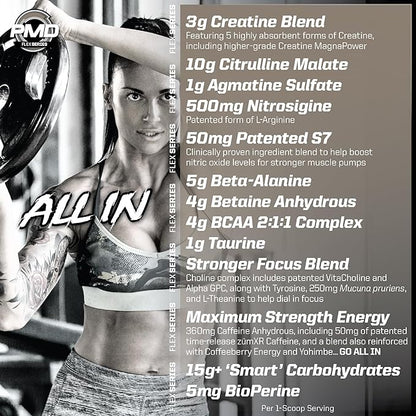 PMD Sports Pump Fuel All in Insanity - Ultimate Muscle Pump Supplement & Pre Workout Powder - Maximum Energy and Focus with Premium Creatine, Beta Alanine & More - Strawberry Watermelon (20 Servings)