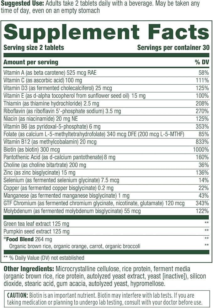 MegaFood Men's 55+ Advanced Multivitamin for Men - Doctor-Formulated -Choline, Vitamin D, Vitamin B12 – Plus Real Food – Brain Health Supplement for Adults & Immune Support - 60 Tabs (30 Servings)