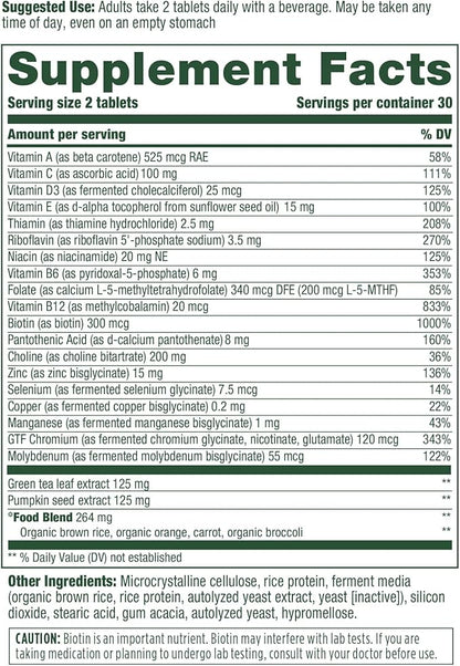 MegaFood Men's 55+ Advanced Multivitamin for Men - Doctor-Formulated -Choline, Vitamin D, Vitamin B12 – Plus Real Food – Brain Health Supplement for Adults & Immune Support - 60 Tabs (30 Servings)