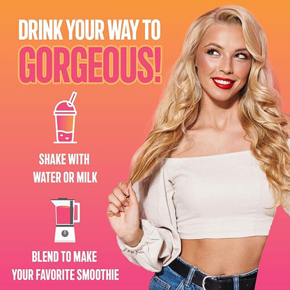 Lean Beauty Shake Protein Powder-Chocolate- Grass Fed Whey Protein, Hydrolyzed Collagen, Beauty Ingredients, Vitamins and Metabolism Support, No Sugars, All Natural, 20 Servings, Made in USA