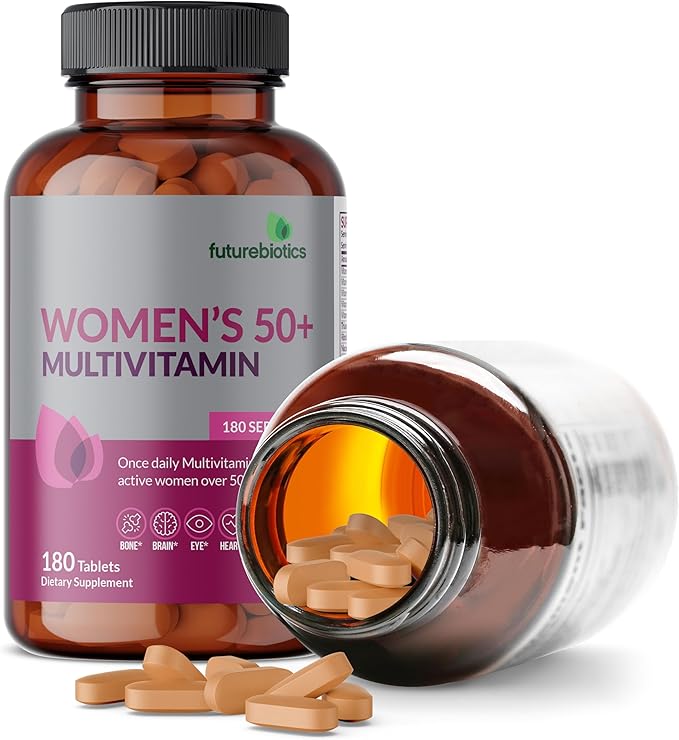 Futurebiotics Women's 50+ Multivitamin Once Daily Multivitamin for Active Women Over 50, Non-GMO, 180 Tablets