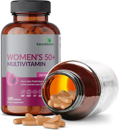 Futurebiotics Women's 50+ Multivitamin Once Daily Multivitamin for Active Women Over 50, Non-GMO, 180 Tablets
