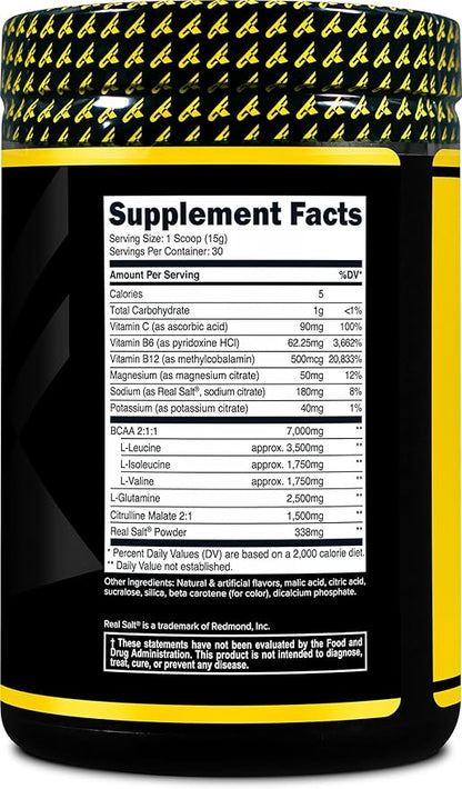 Primaforce BCAA Powder (Pineapple Mango) (30 Servings) - 7000MG 2:1:1 BCAAs, Post-Workout Recovery Drink with Amino Acids and Real Salt for Men & Women