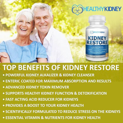 Kidney Restore & Kidney-D 2-Pack Capsules for Kidney Support with Optimized Vitamin D Antioxidants, Kidney Probiotics, Sodium Bicarbonate for Kidney Cleansing