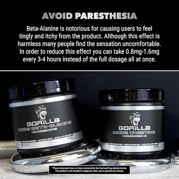 Gorilla Mode Beta-Alanine – Carnosine Precursor/Enhanced Muscular Endurance / 3.2 Grams per Servings